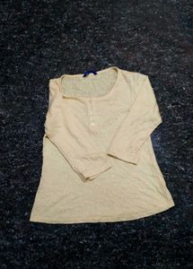 Light Beige Henley Top