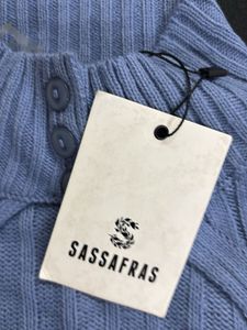 Sassoras Blue Cut-Out Knit Top