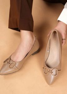 Elegant Taupe Pointed Toe Flats