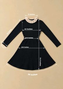 BLACK RIBBED FIT-AND-FLARE DRESS