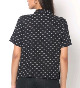 Rio Women Printed Black Loose Fit Shirt