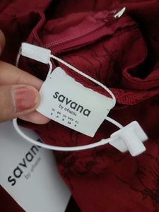 Burgundy A-Line Dress