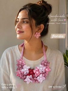 Handmade Fabric Floral Necklace