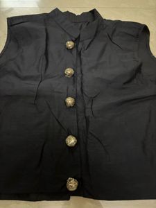 Premium Sleeveless High-Neck Indo-Western Jacket