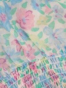 Floral Ruffle Sheer Blouse