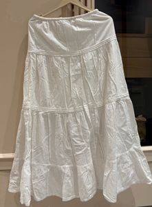 White Tiered Maxi Skirt