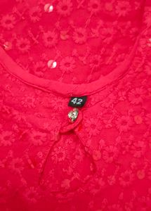 Vibrant hot pink Sequin Kurta