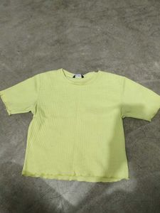 Lime Green Ribbed T-Shirt