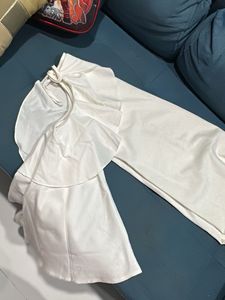 White Cold Shoulder Blouse
