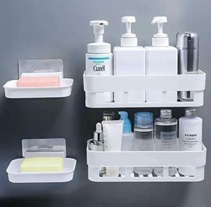 4 piece Wall Mount Bathroom Organizer Set