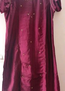New Unused Elegant Silk Maroon Kurta