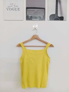 Bright Yellow Square Neck Tank Top