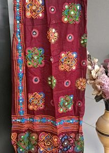 Embroidered Mirror Work Dupatta