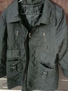 Leather overcoat