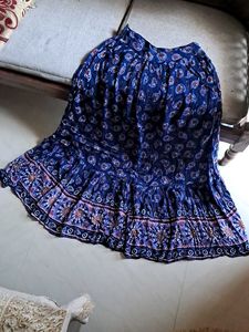 Bohemian Blue Print Midi Skirt