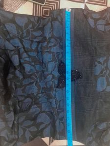 Black Top With Blue Floral Print