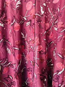 Floral Print Burgundy Blouse