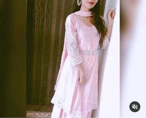 Any One Jewellery Free Baby Pink Three Piece Dress