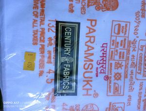 Century Fabrics white cotton dhoti , and towel
