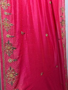 Exquisite Silk Saree - Vibrant Pink with Gold