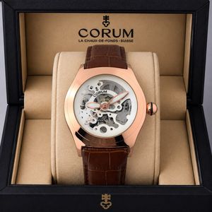 Corum Skeleton Dial Leather Watch