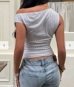 Chic Polka Dot Ruched Top