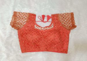 Coral Embellished Blouse
