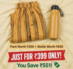 Striped Pants with Steel Bottle combo