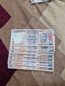 7 pcs Vintage Indian 1000 Rupee Notes