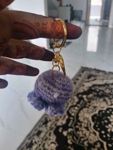 Handmade Crochet Jellyfish Keychain