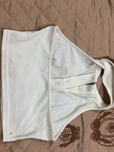 White Collared Halter Top