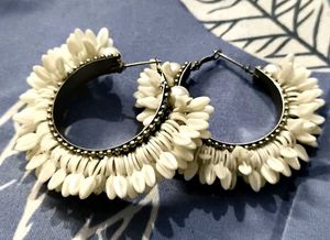 Boho Hoop Earrings with Pearls
