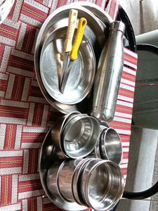 Kitchen steel set combo स्टील के बर्तन