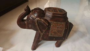 Vintage Wooden Elephant Decor