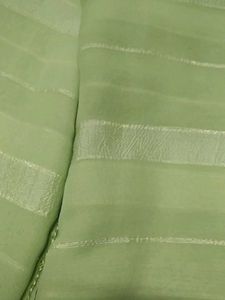 Elegant Green Striped Saree