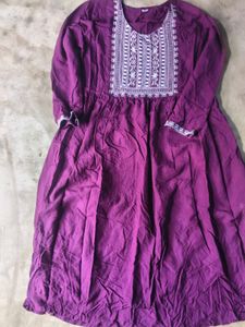 Purple Embroidered Kurta