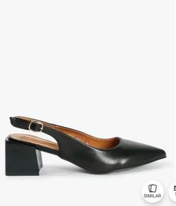 Chic Black Slingback Block Heels