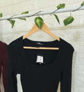 Black Ribbed Bodycon Dress