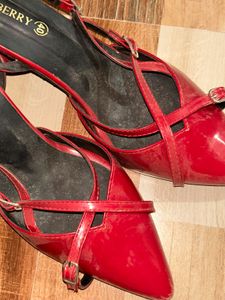 Chic Burgundy Patent Leather Heels