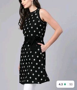 Stylish Black Kurta with White Print