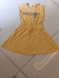 Girls Yellow 'Awesome' Dress