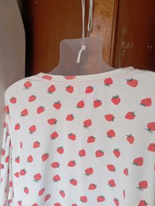 Cute Strawberry Print Top