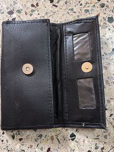 Elegant Black Faux Leather Clutch