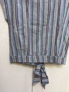 Striped Tie-Back Crop Top