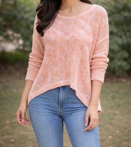 Peach Knit Sweater - Stylish & Comfy