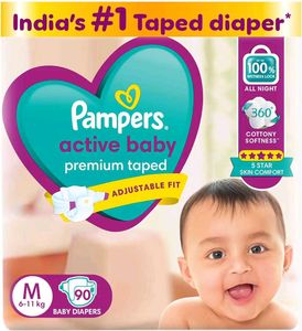 Pampers Active Baby Taped Diapers, Medium size dia