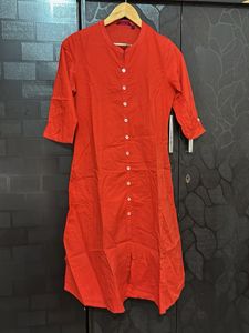 Vibrant Orange Kurti