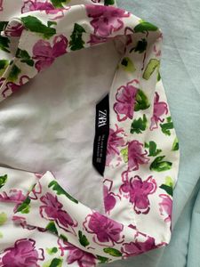 Zara Chic Floral Print Button-Up Shirt