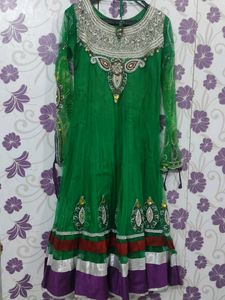 Green Embellished Anarkali Dress