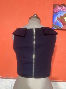 Stylish Off-Shoulder Navy Blue Top